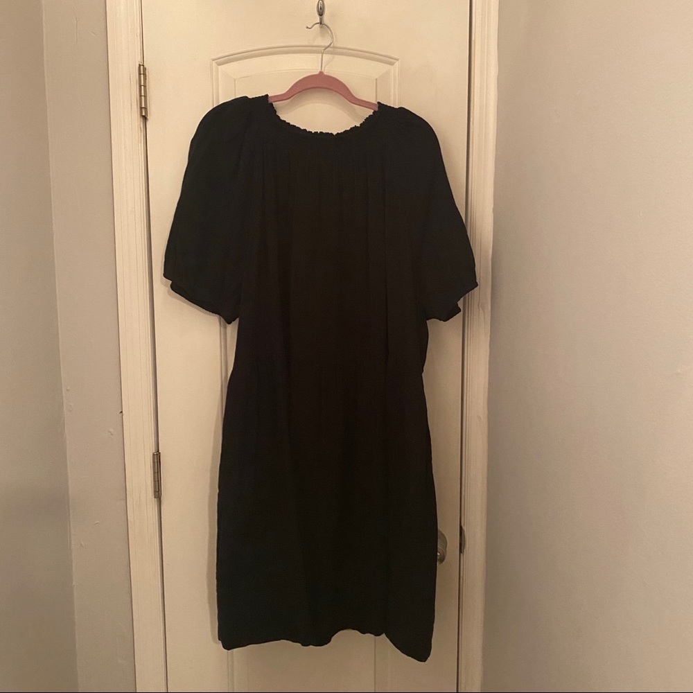 Universal Thread Black Puff Sleeve Smock Dress